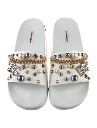 Dolce & Gabbana Rubber Chain-Link Accents Slides