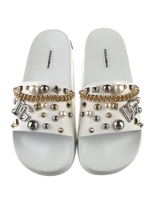 Dolce & Gabbana Rubber Chain-Link Accents Slides