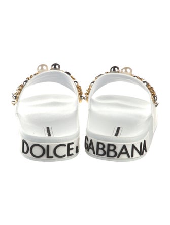 Dolce & Gabbana Rubber Chain-Link Accents Slides