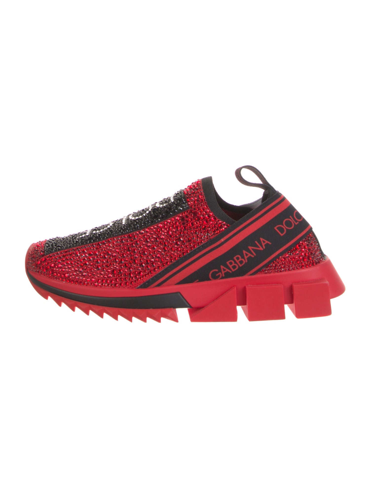 Dolce & Gabbana Printed Crystal Embellishments Sneakers