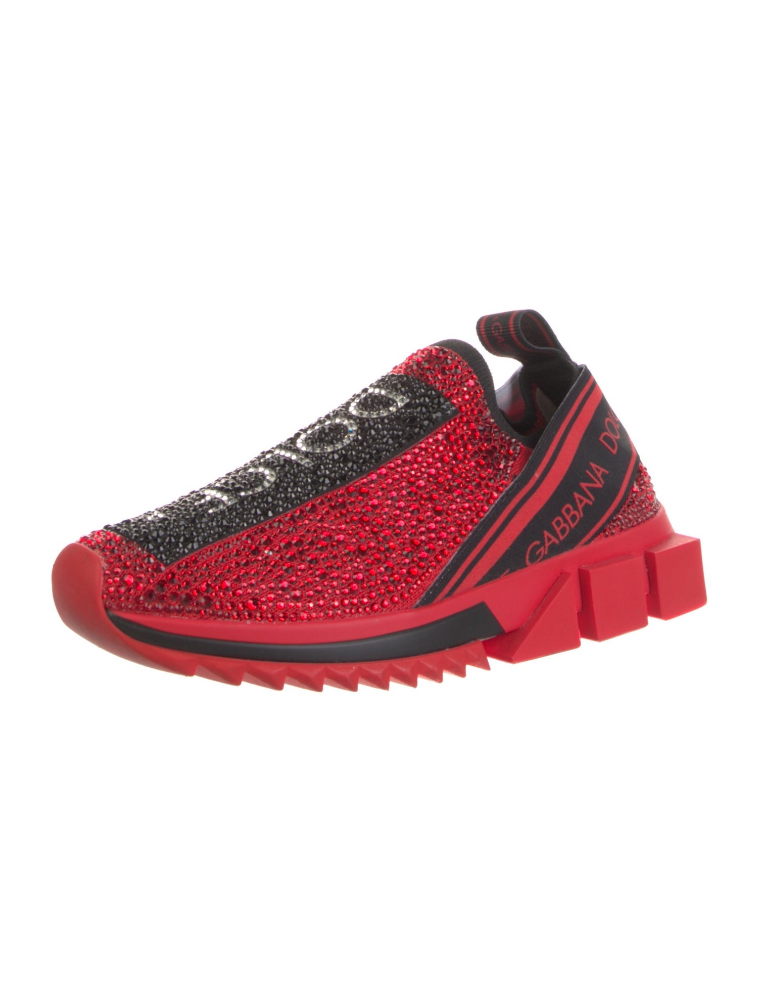 Dolce & Gabbana Printed Crystal Embellishments Sneakers