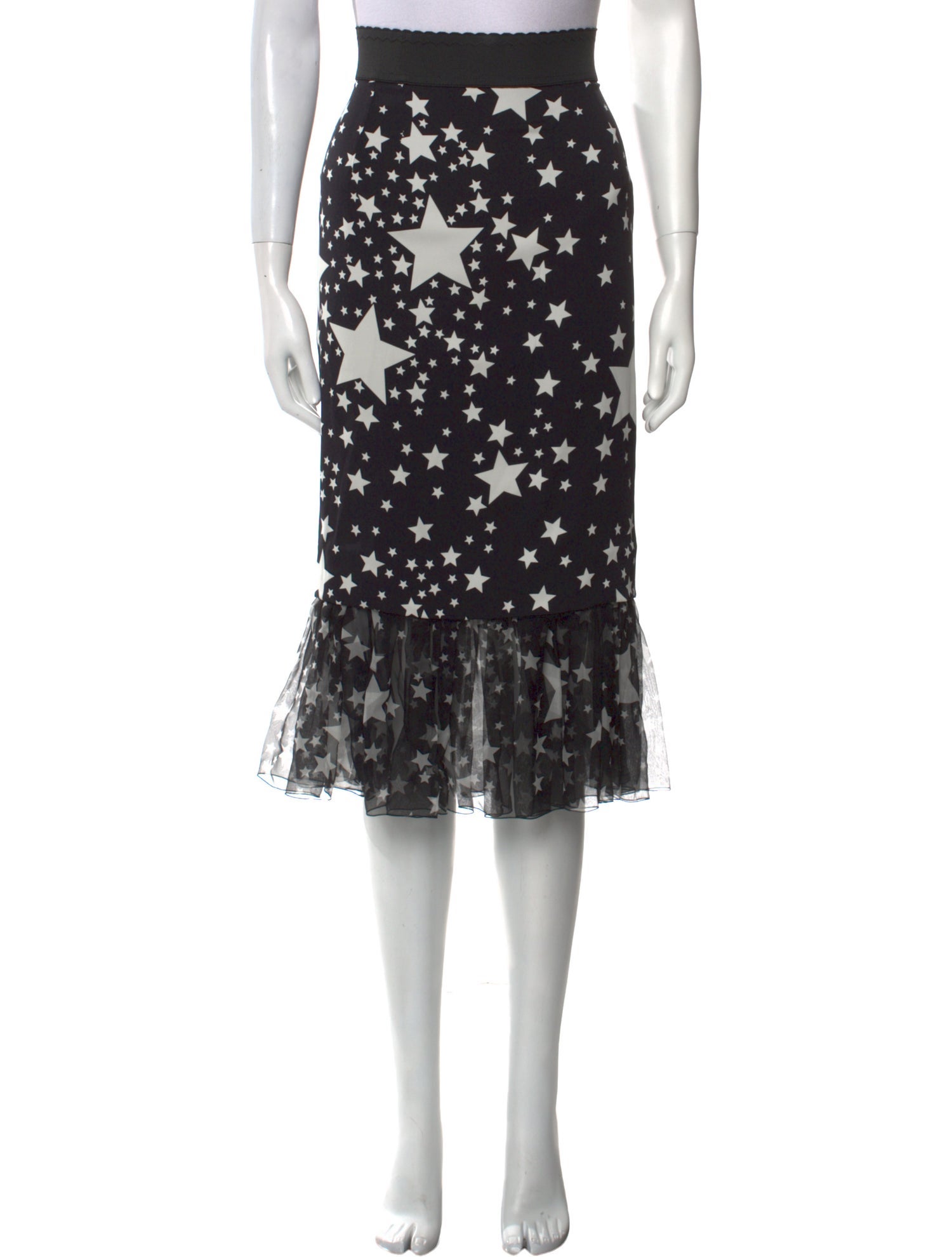 Dolce & Gabbana Silk Midi Length Skirt