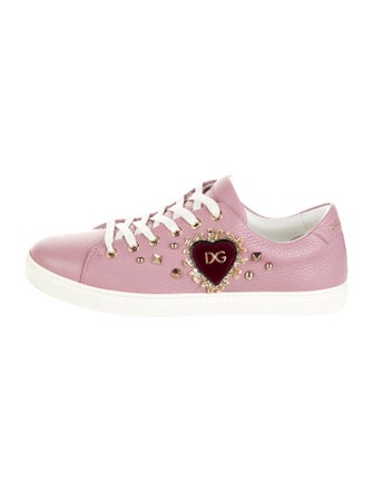 Dolce & Gabbana Sacred Heart Print Leather Sneakers