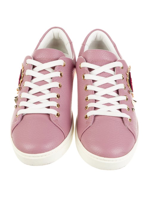 Dolce & Gabbana Sacred Heart Print Leather Sneakers
