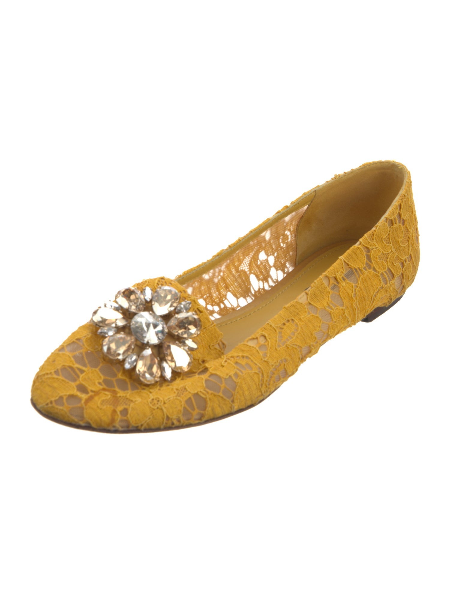 Dolce & Gabbana Lace Lace Pattern Ballet Flats