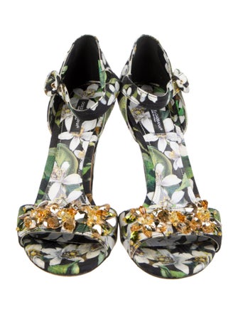 Dolce & Gabbana Canvas Floral Print Sandals