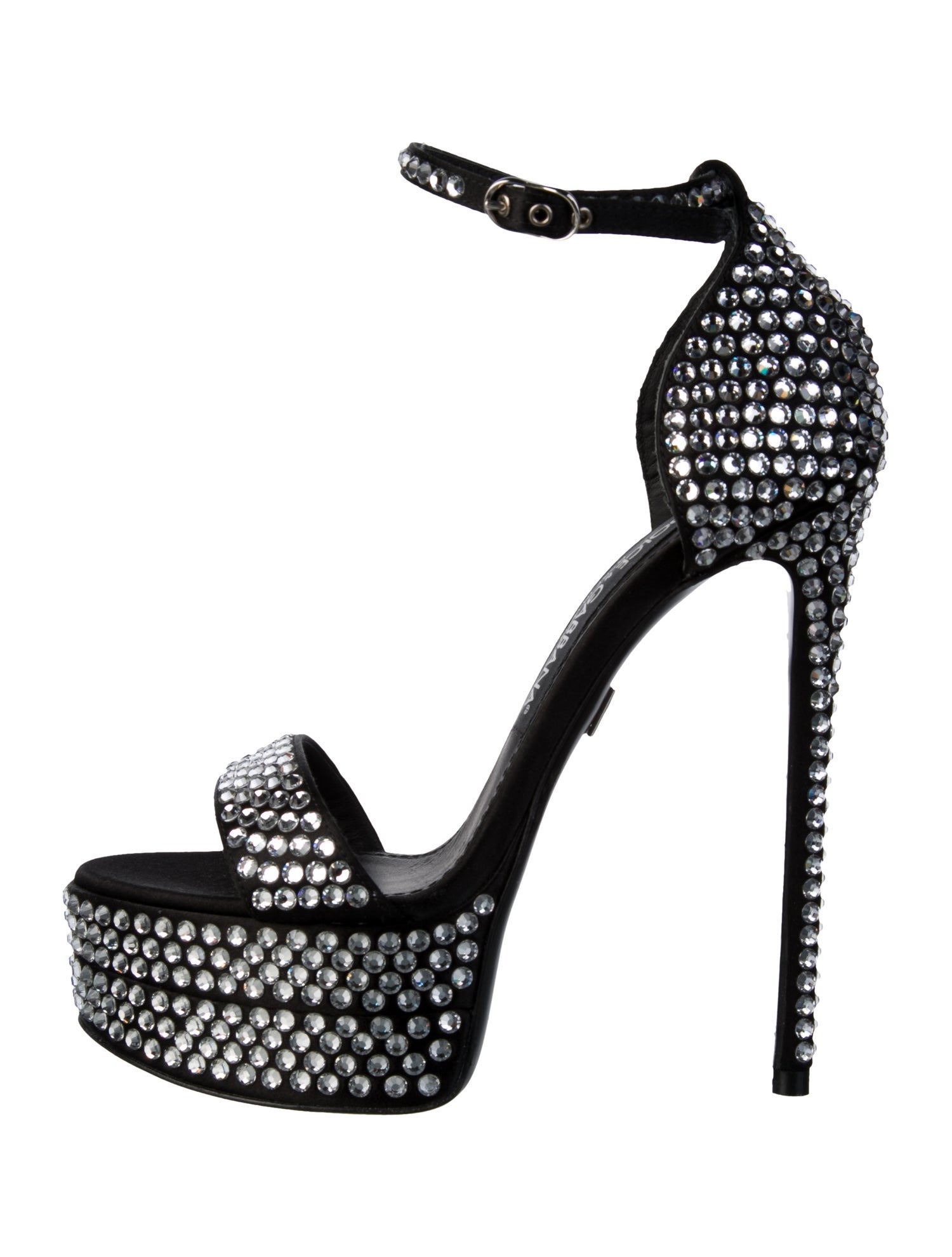 Dolce & Gabbana Satin Crystal Embellishments Sandals