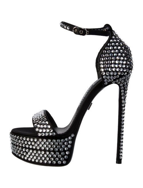 Dolce & Gabbana Satin Crystal Embellishments Sandals