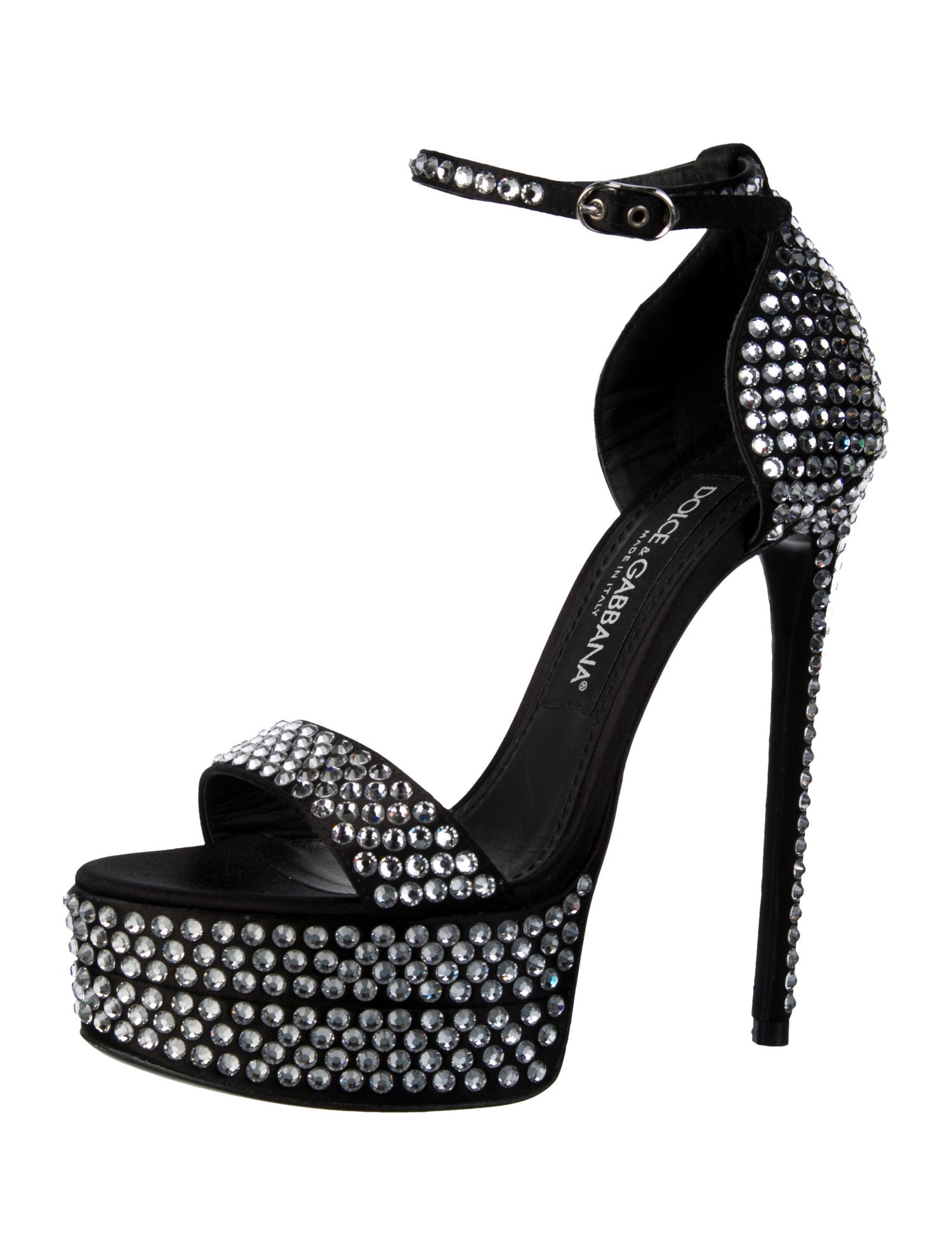 Dolce & Gabbana Satin Crystal Embellishments Sandals