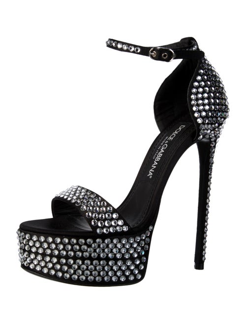 Dolce & Gabbana Satin Crystal Embellishments Sandals