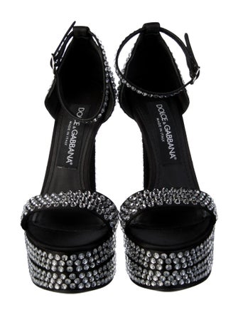 Dolce & Gabbana Satin Crystal Embellishments Sandals