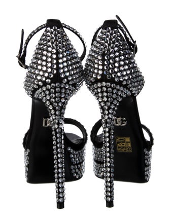 Dolce & Gabbana Satin Crystal Embellishments Sandals