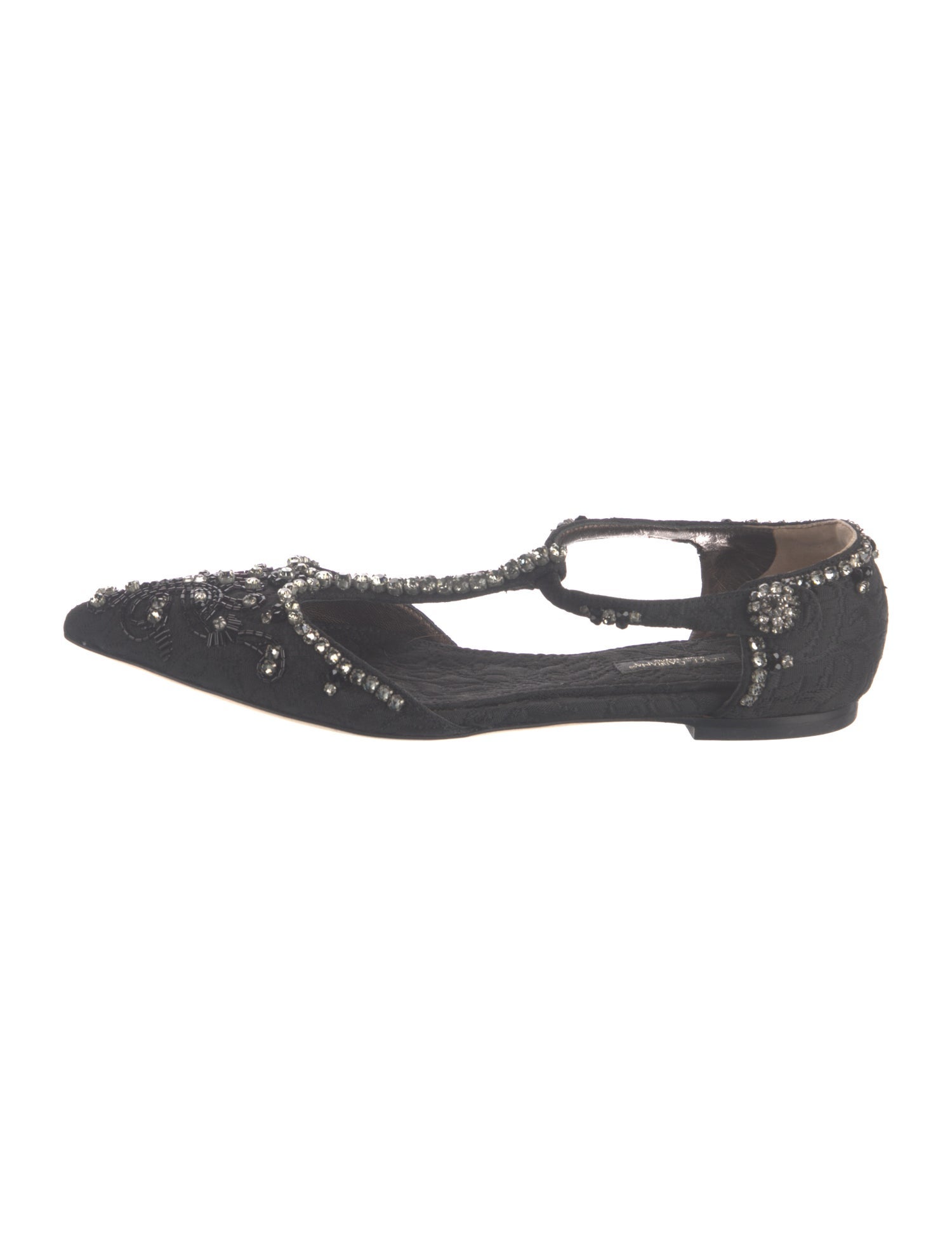Dolce & Gabbana Crystal Embellishments D'Orsay Flats