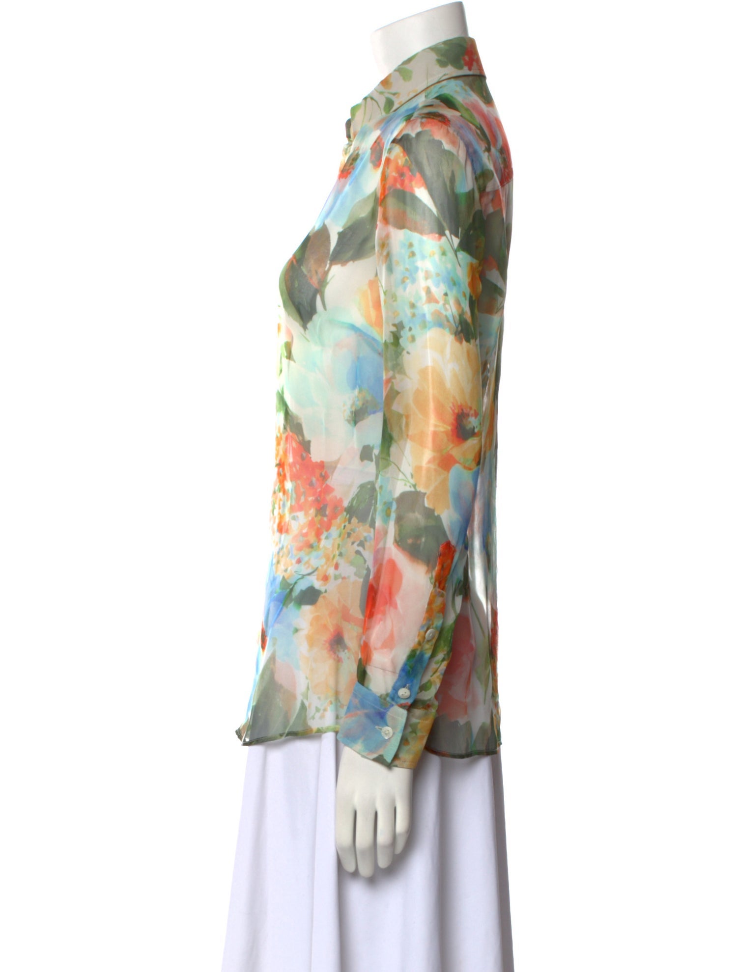 Dolce & Gabbana Silk Floral Print Button-Up Top