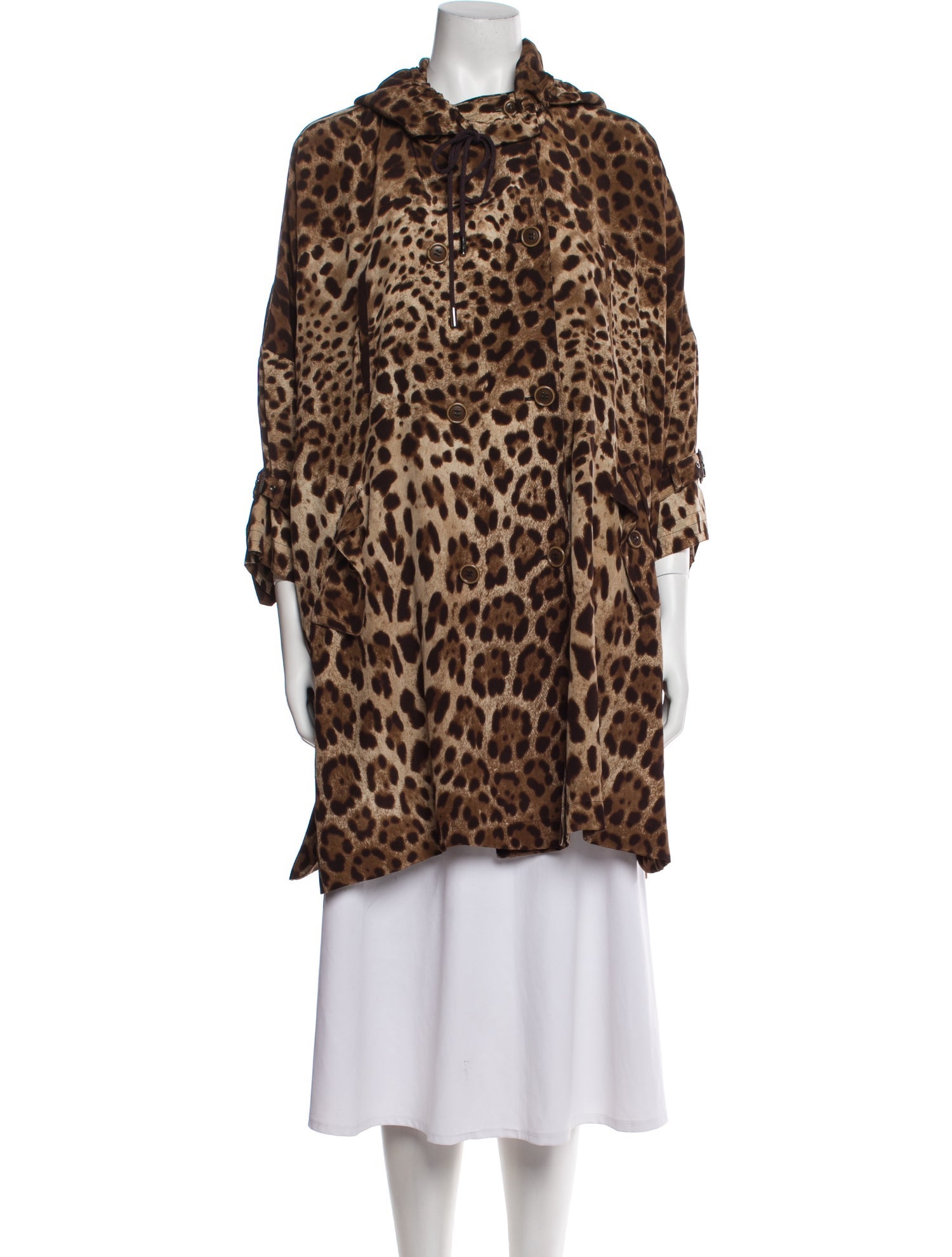 Dolce & Gabbana Silk Animal Print Faux Fur Jacket