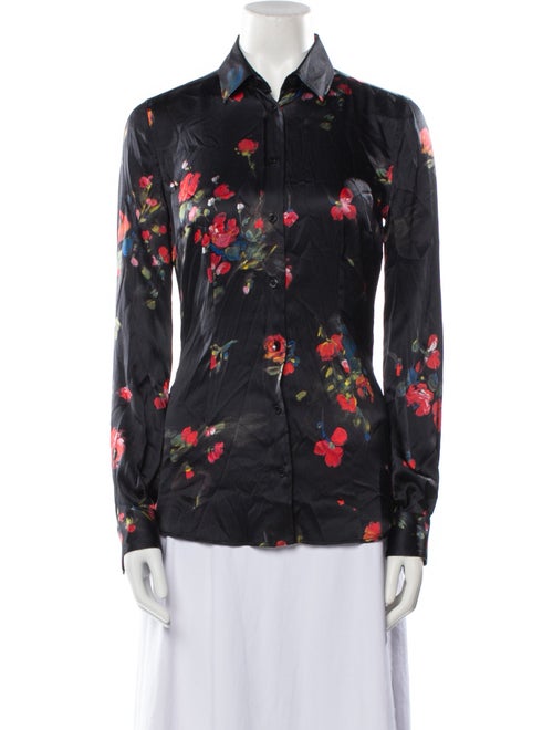 Dolce & Gabbana Floral Print Long Sleeve Button-Up Top