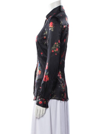 Dolce & Gabbana Floral Print Long Sleeve Button-Up Top
