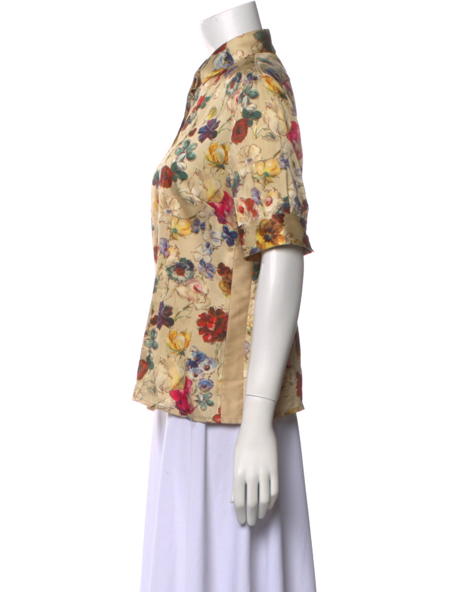 Dolce & Gabbana Floral Print Short Sleeve Button-Up Top