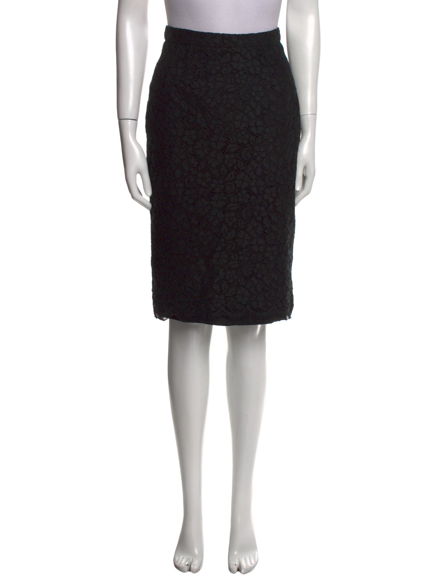 Dolce & Gabbana Raw-Edge Trim Knee-Length Skirt