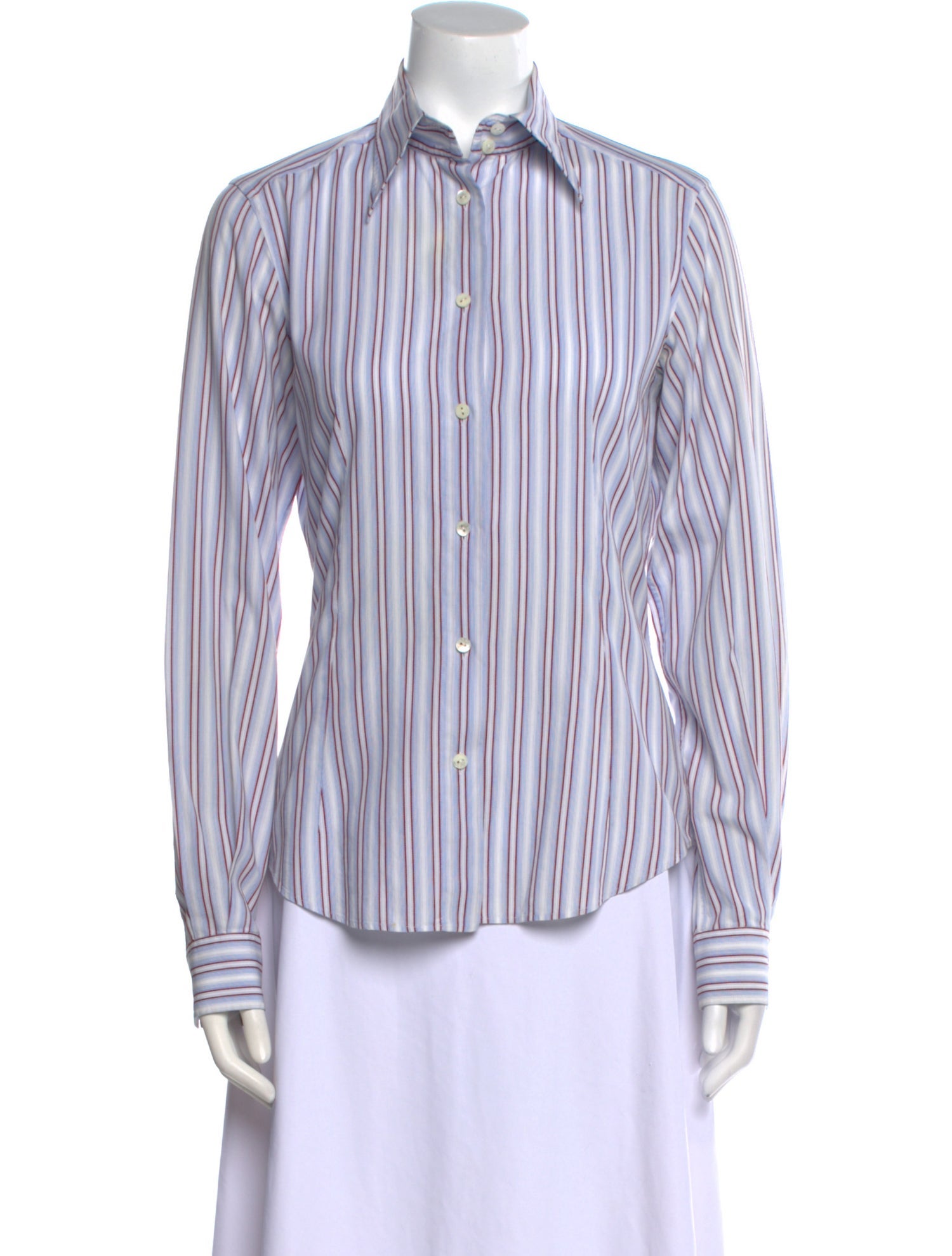 Dolce & Gabbana Striped Long Sleeve Button-Up Top