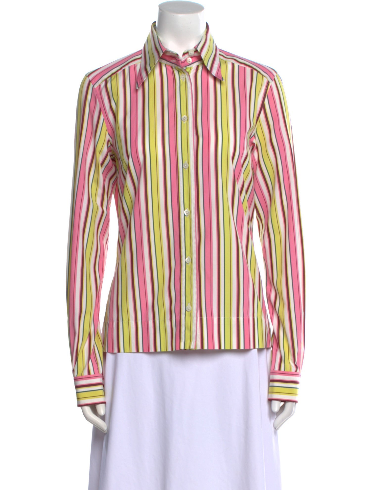 Dolce & Gabbana Striped Long Sleeve Button-Up Top