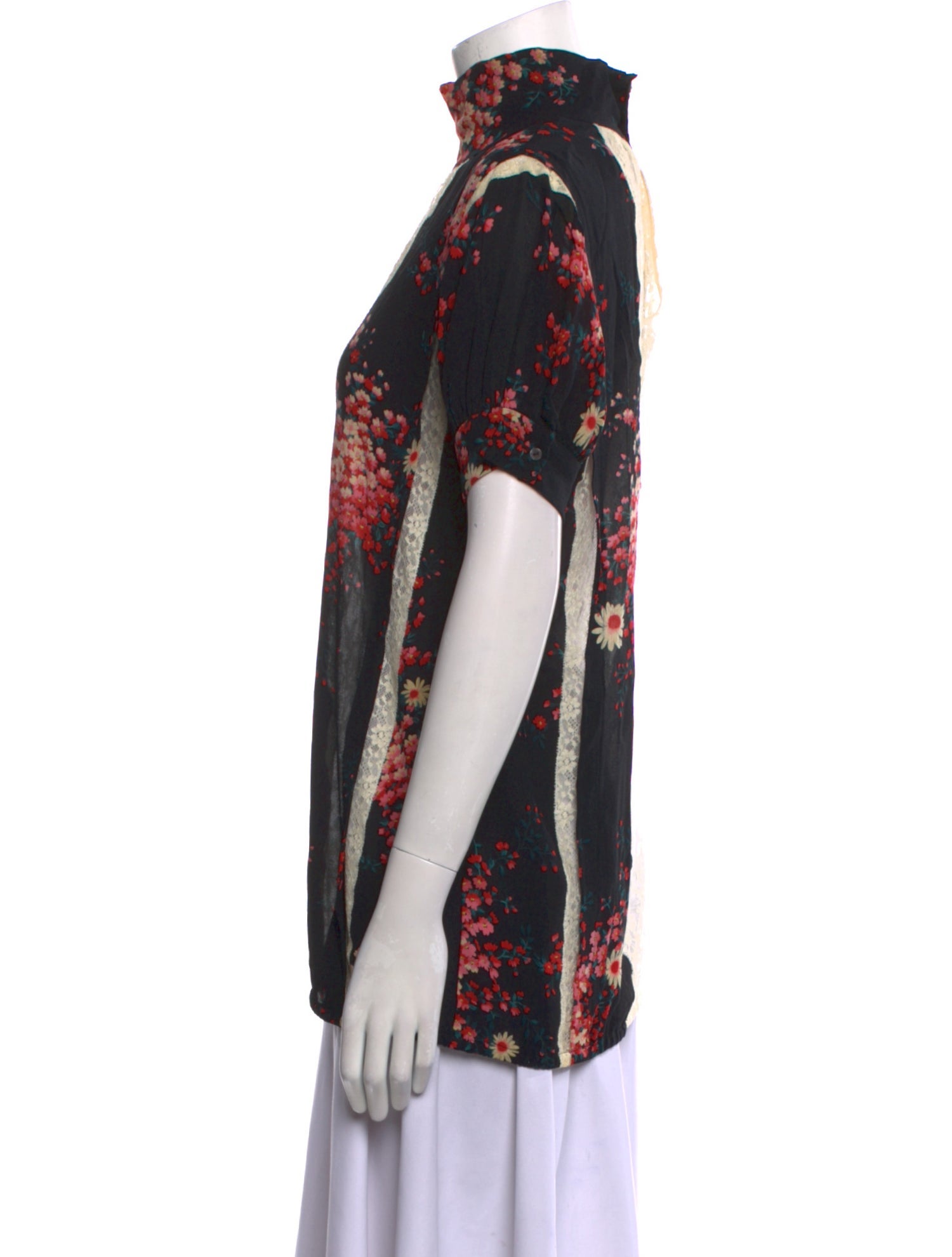 Dolce & Gabbana Floral Print Turtleneck Blouse