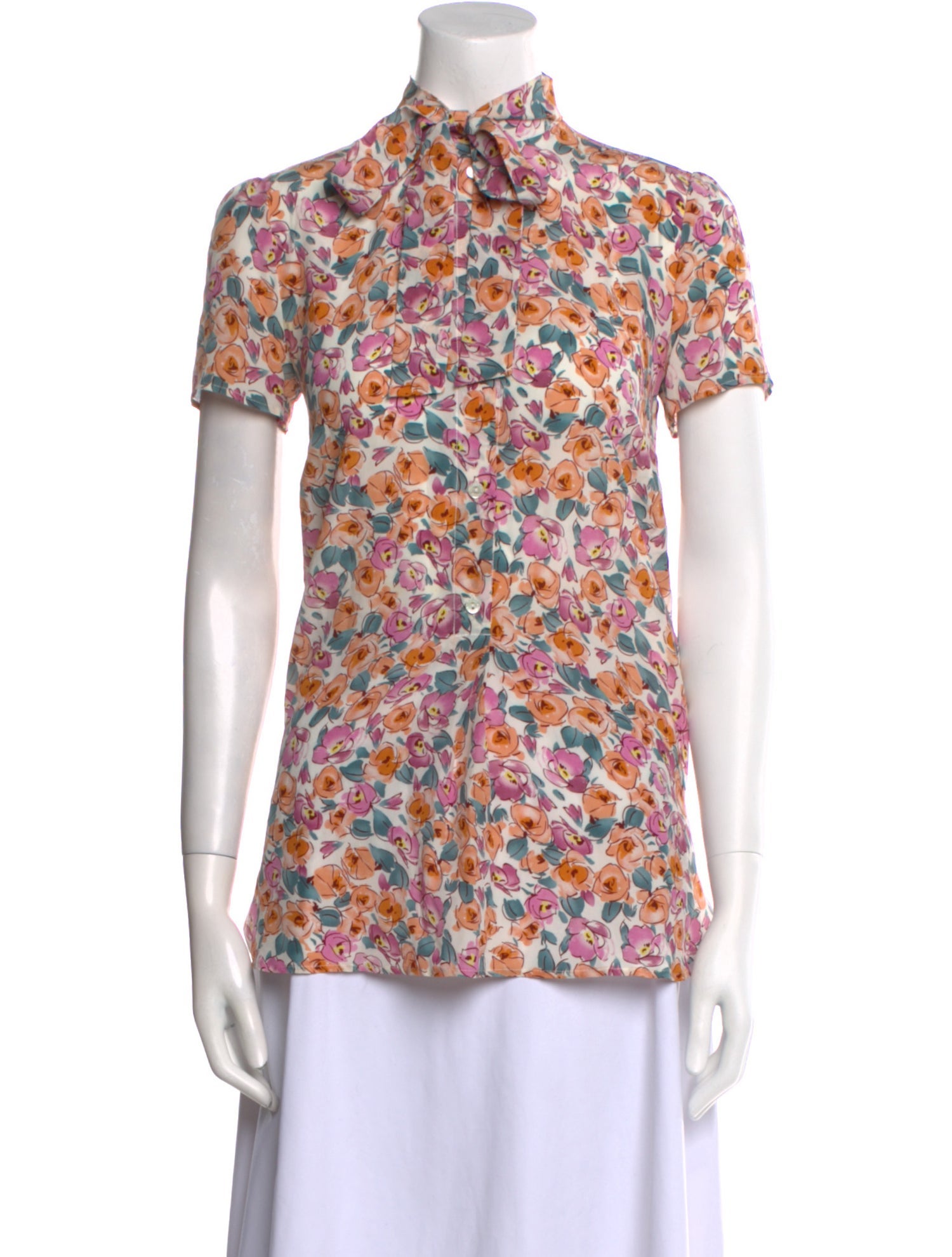 Dolce & Gabbana Silk Floral Print Top