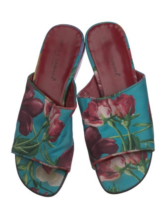 Dolce & Gabbana Nylon Floral Print Slides