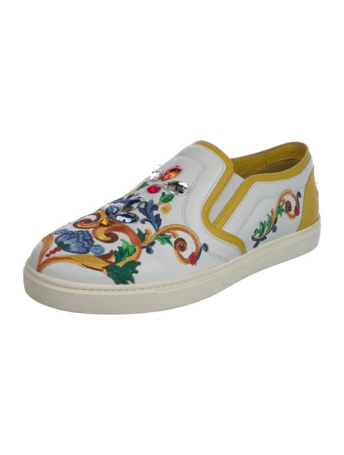 Dolce & Gabbana Leather Printed Sneakers
