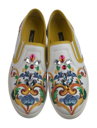 Dolce & Gabbana Leather Printed Sneakers