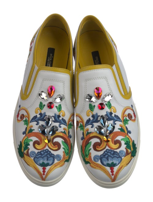 Dolce & Gabbana Leather Printed Sneakers