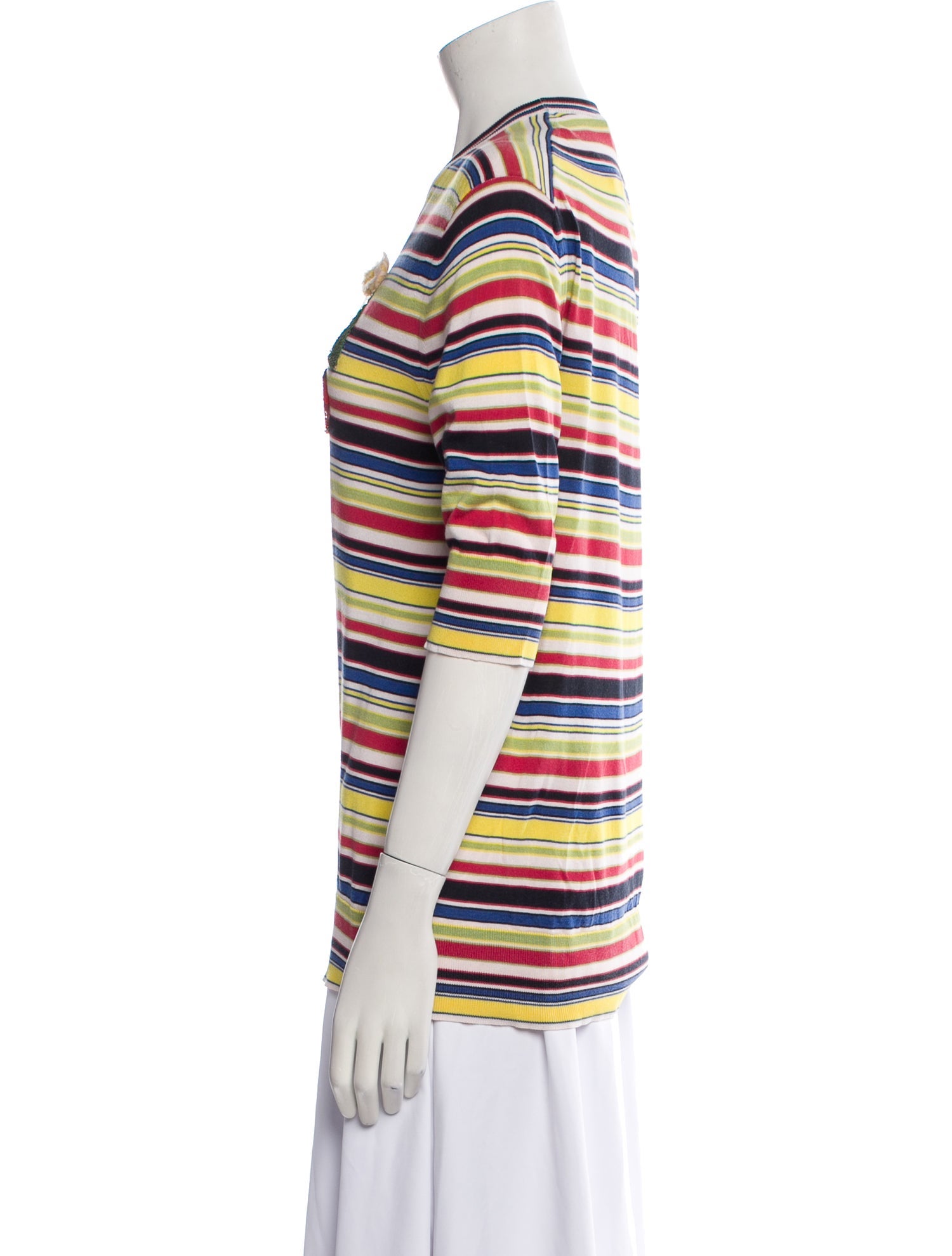 Dolce & Gabbana Silk Striped T-Shirt