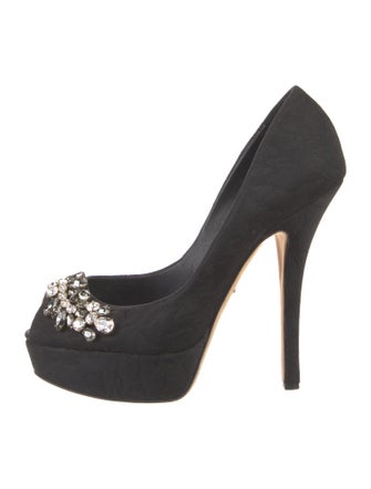Dolce & Gabbana Nylon Crystal Embellishments Pumps