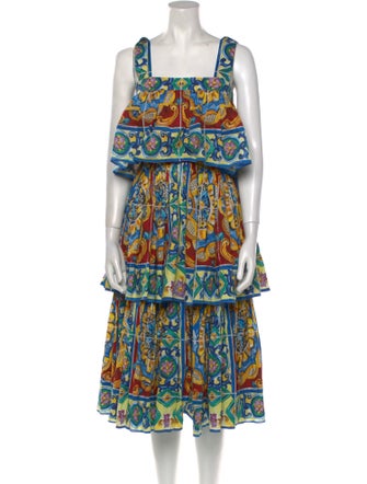 Dolce & Gabbana Printed Midi Length Dress