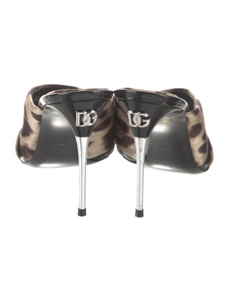 Dolce & Gabbana Satin Animal Print Slides