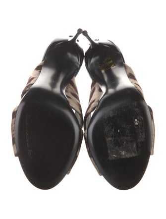 Dolce & Gabbana Satin Animal Print Slides