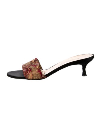 Dolce & Gabbana Printed Embroidered Accent Slides