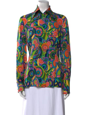 Dolce & Gabbana Silk Printed Button-Up Top