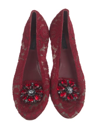 Dolce & Gabbana Lace Lace Pattern Ballet Flats