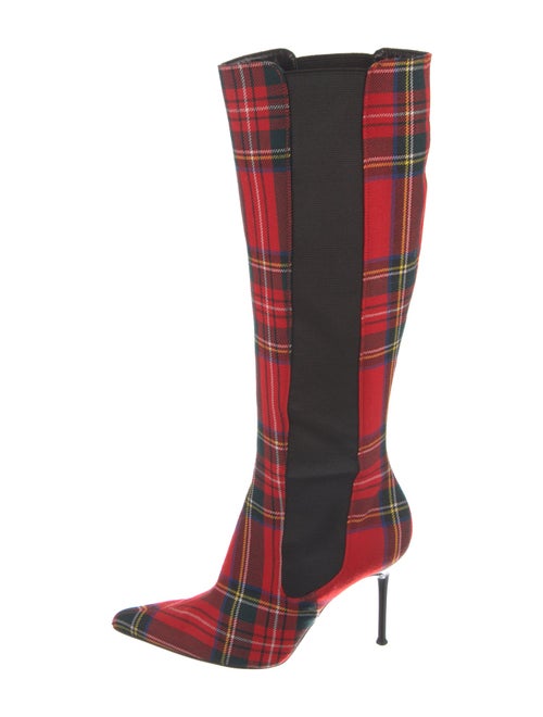 Dolce & Gabbana Plaid Print Sock Boots