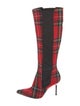 Dolce & Gabbana Plaid Print Sock Boots