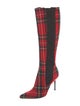 Dolce & Gabbana Plaid Print Sock Boots