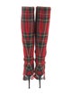 Dolce & Gabbana Plaid Print Sock Boots