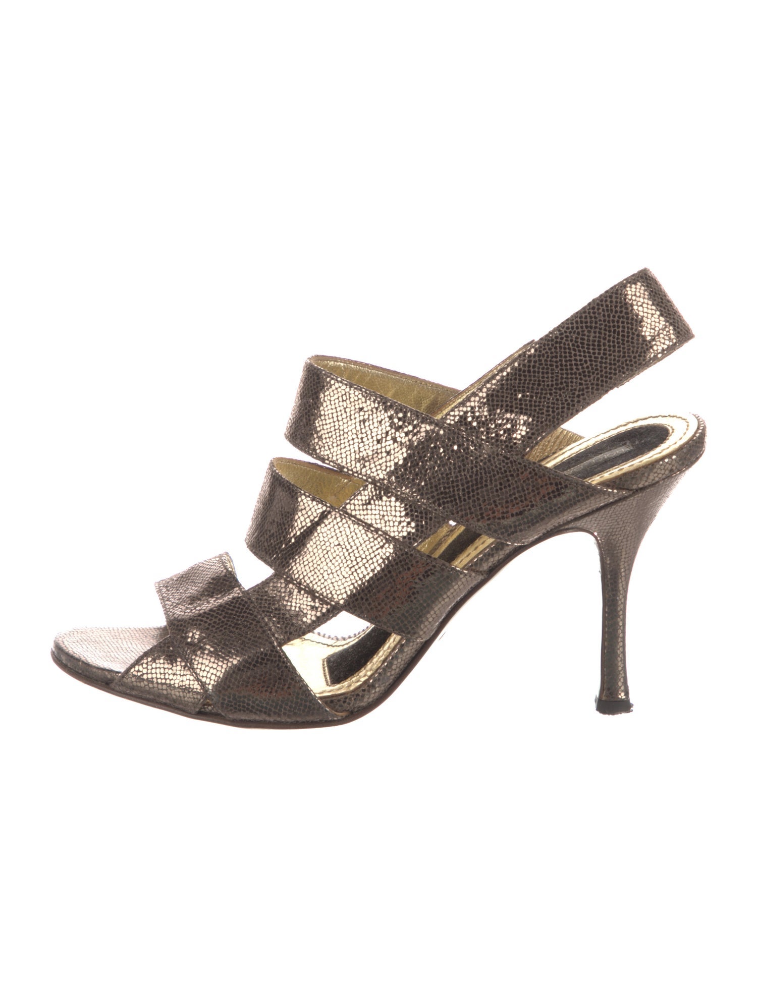 Dolce & Gabbana Leather Animal Print Slingback Sandals