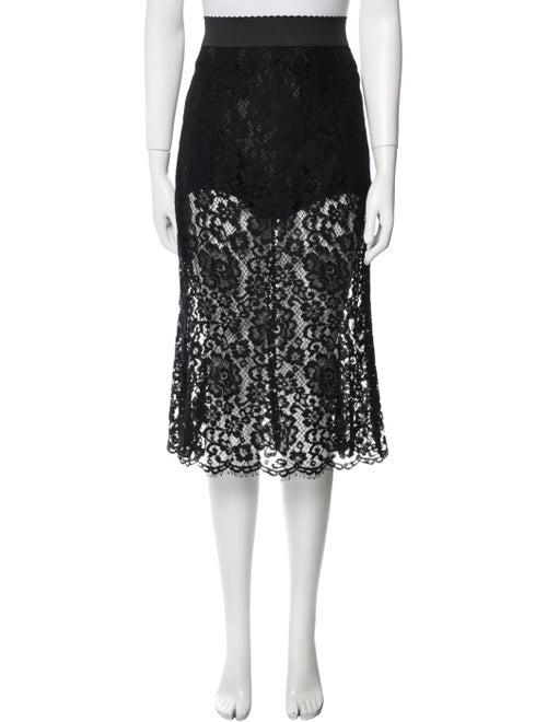 Dolce & Gabbana Lace Pattern Embroidered Accent Skirt Set
