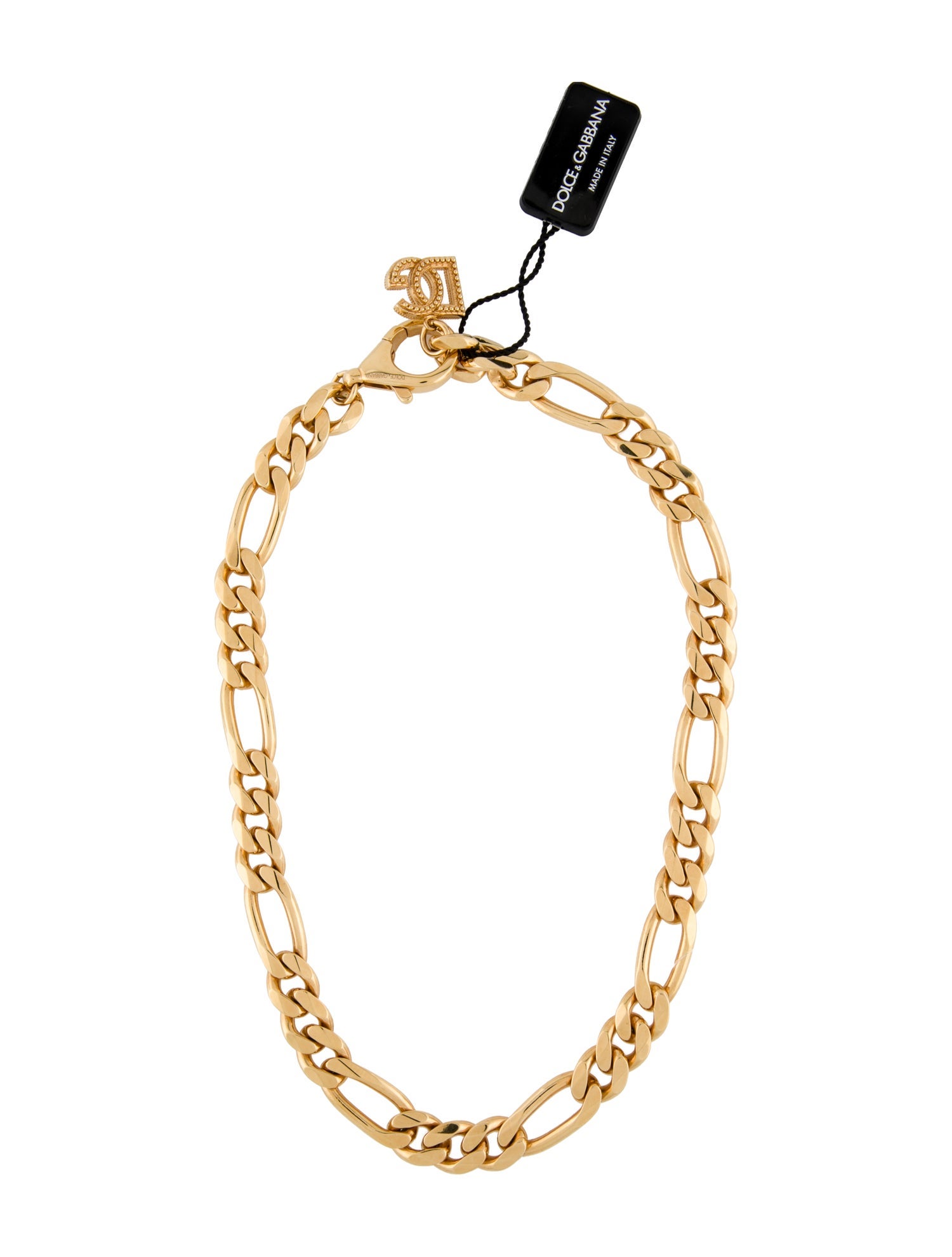 【関税&送料込】Dolce & Gabbana Brass Chain Necklace With Te DOLCE & GABBANA Necklace Gold Tone Brass Chain Religious