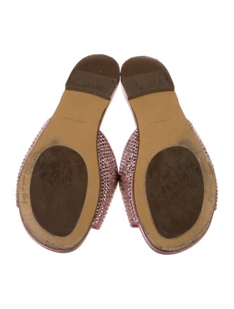 Dolce & Gabbana Satin Crystal Embellishments Slides