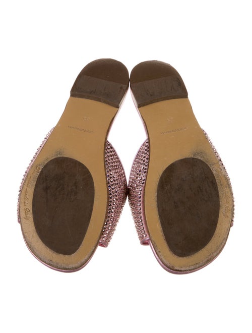 Dolce & Gabbana Satin Crystal Embellishments Slides