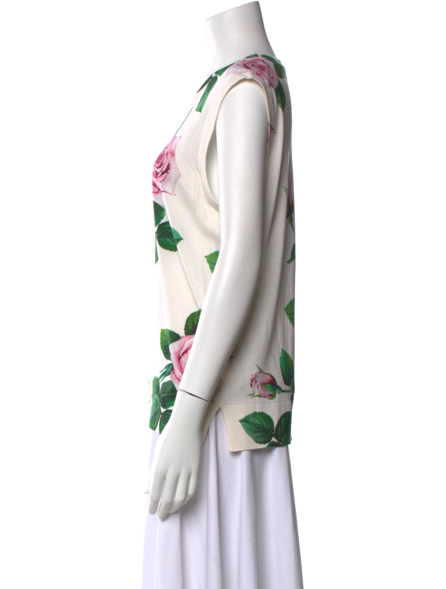 Dolce & Gabbana Cashmere Floral Print Blouse