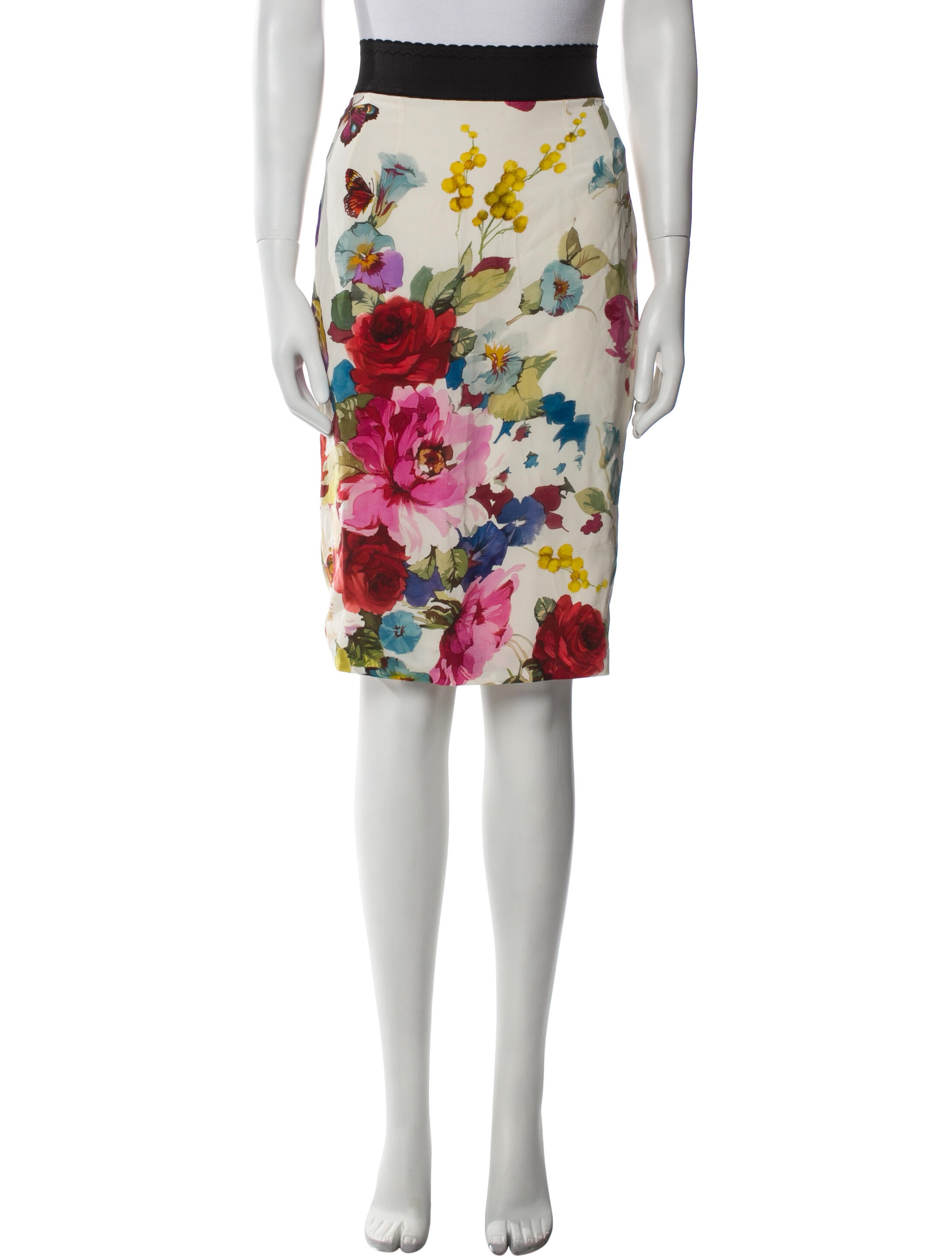 Dolce & Gabbana Silk Knee-Length Skirt